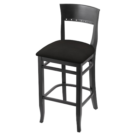 25 Counter Stool,Black Finish,Canter Espresso Seat